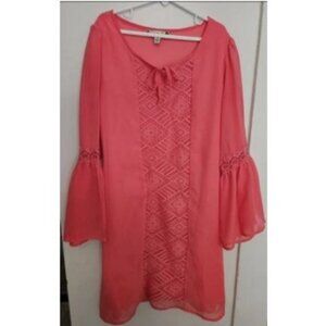 SPEECHLESS Coral Lined Semi Sheer Overlay Lace Front Dress Girls Size 14